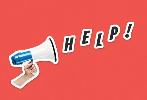 Cry for help collage cut out style illustration Stock Illustration