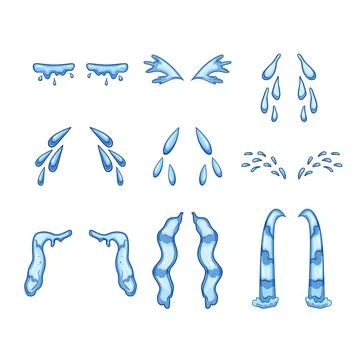 Cry set cartoon vector illustration Stock Illustration