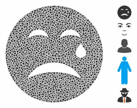 Cry smiley Composition Icon of Unequal Elements イラスト素材