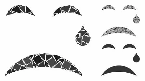 Cry smiley Mosaic Icon of Bumpy Parts Stock Illustration