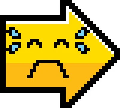 Crying 8-Bit Cartoon Arrow Stock Illustration