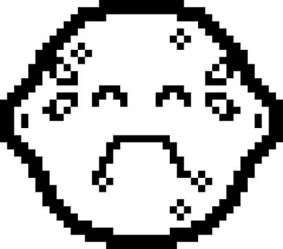 Crying 8-Bit Cartoon Lemon Stock Illustration