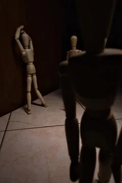 Crying against a wall Stock Photos