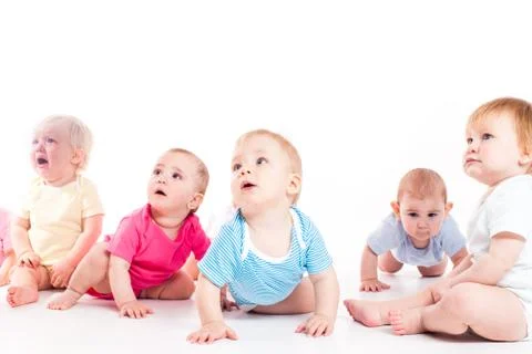 Crying and scared babies Stock Photos