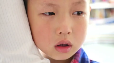 Crying asian boy Stock Footage 49967312