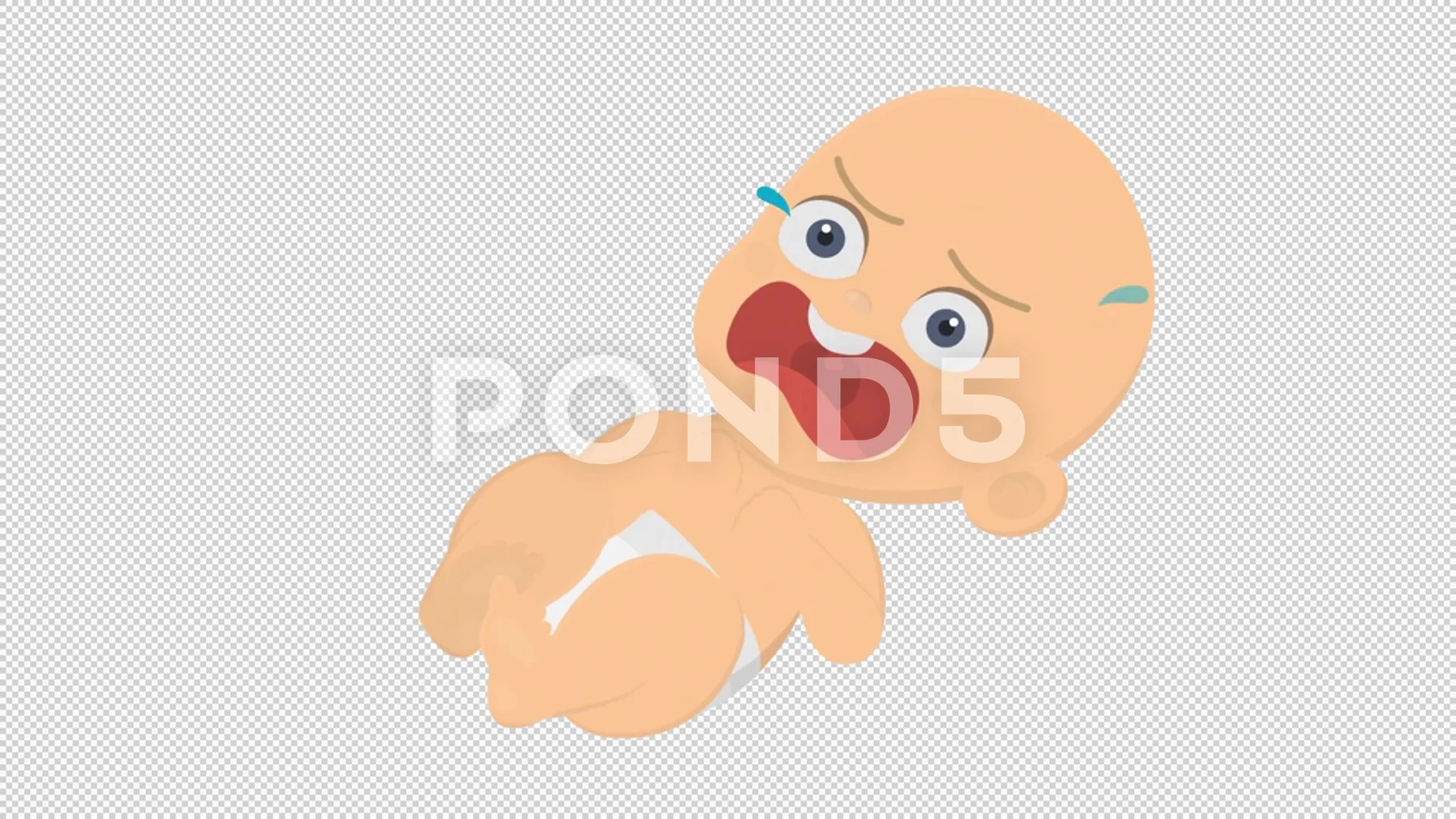 Crying baby. Animation of a newborn with... | Stock Video | Pond5
