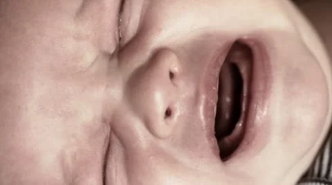 Crying Baby Face Closeup Stock Footage 10904375