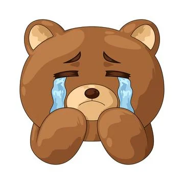 Crying bear illustration Stock Illustration