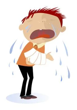 Crying boy isolated Stock Illustration
