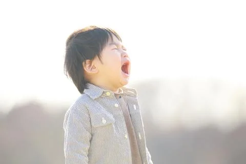 Crying boy Foto stock