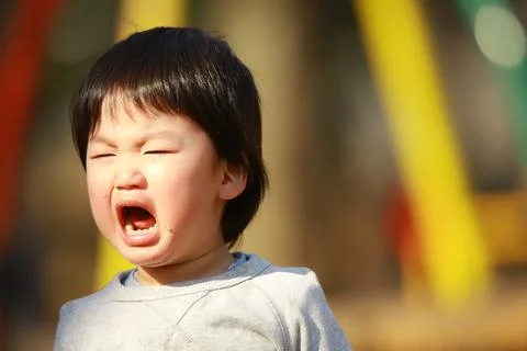 Crying boy Foto stock