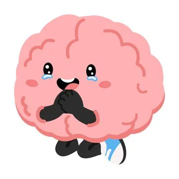 Crying Brain Character Feeling Emotional Illustration イラスト素材