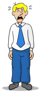 Crying business man Illustrazione stock