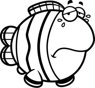 Crying Cartoon Clownfish Stock Illustration