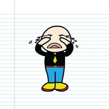 Crying cartoon sketch Stock Illustration