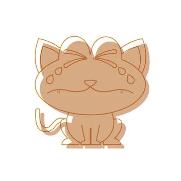 Crying cat cartoon face. Vector Stock Illustration