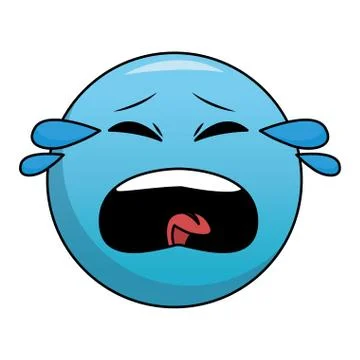 Crying chat emoticon Stock Illustration