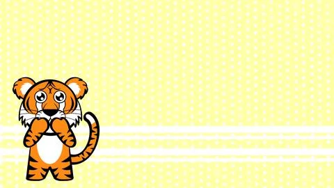Crying chibi tiger kid character cartoon Illustrazione stock