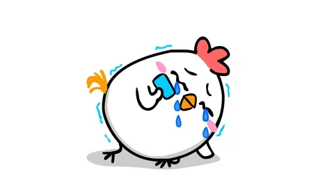 Crying Chicken Egg Animation with White Background Stock Footage 282772952