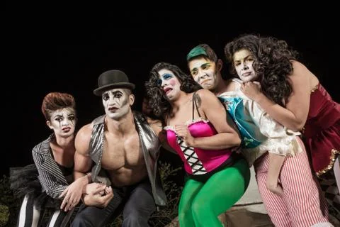 Crying Cirque Clowns Stock Photos