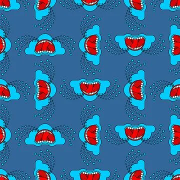 Crying cloud pattern seamless. cloud is crying like rain background. vector t 스톡 일러스트