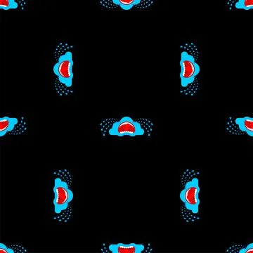 Crying cloud pattern seamless. cloud is crying like rain background. vector t Illustrazione stock