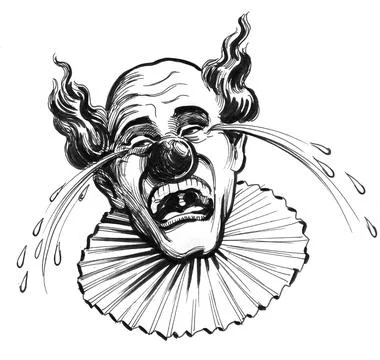 Crying clown Stock Illustration