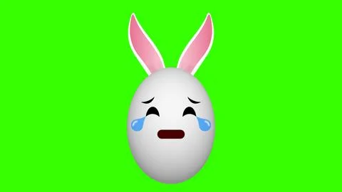 Crying easter egg expression animation on green screen Stock Illustration
