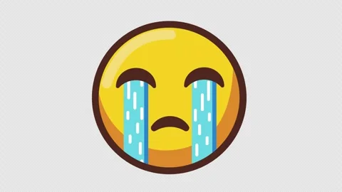 Crying Emoji Animation 4K Loop Transparant Stock Footage 317377880