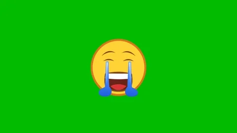 Crying emoji animation on green screen backfround. 4K Stock Footage 344798734