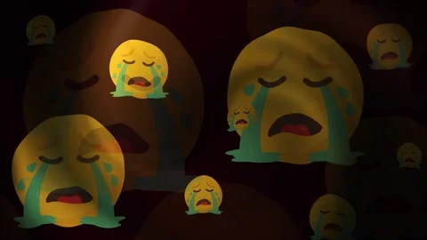 Crying Emoji Background Loop Stock Footage 309459211