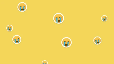 Crying Emoji Face Background Animation Vídeos de archivo 347043087
