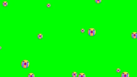 Crying Emoji Rain Background Overlay Stock Footage 347626621