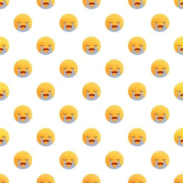 Crying emoji seamless pattern expressing sadness and emotion Stock Illustration