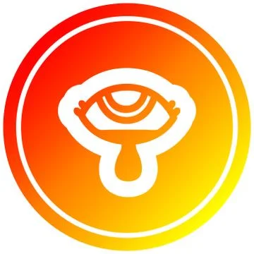 Crying eye circular in hot gradient spectrum Ilustração Stock