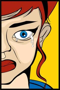 Crying eye Comic style drawign of a woman eye crying Copyright: xZoonar.co... Stock Photos
