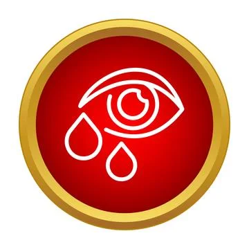 Crying eye icon representing sadness and emotion Illustrazione stock