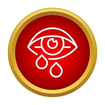 Crying eye icon representing sadness and emotional stress Illustrazione stock