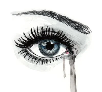 Crying eye Illustrazione stock