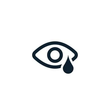 Crying eye with tear. Eye drop. Stock vector illustration isolated on white Stock Illustration