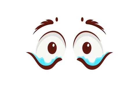 Crying eyes in flat style. Isolated on white background. Vector illustration. Stock Illustration