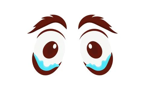 Crying eyes in flat style. Isolated on white background. Vector illustration. 스톡 일러스트