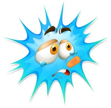 Crying face on blue splash Illustrazione stock