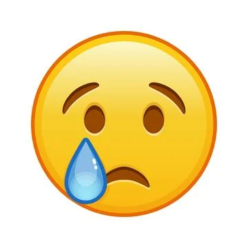 Crying face Large size of yellow emoji smile Stock Illustration