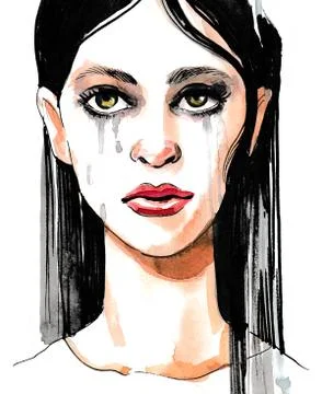 Crying girl Stock Illustration