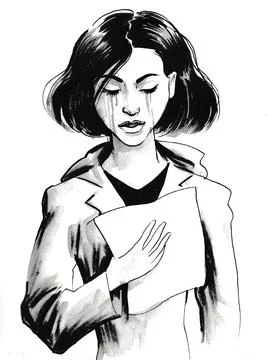 Crying girl Stock Illustration