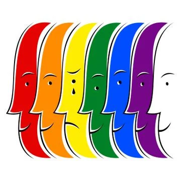 Crying Human LGBT Movement Rainbow Flag Illustrazione stock