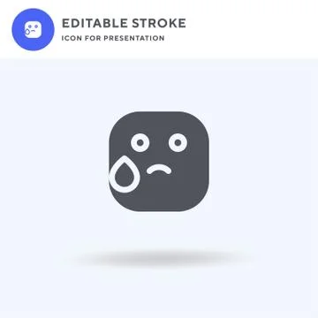 Crying icon vector, filled flat sign, solid pictogram isolated on white, logo Stock Illustration