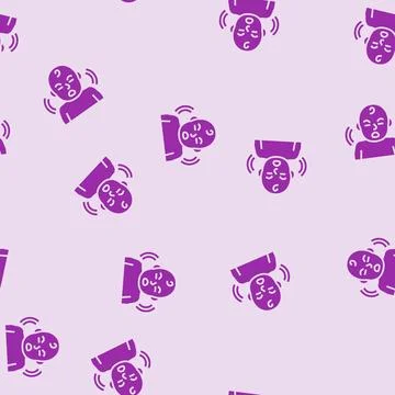 Crying infant glyph seamless pattern Stock Illustration