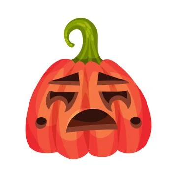 Crying on a jack lantern. Vector illustration. Stock Illustration